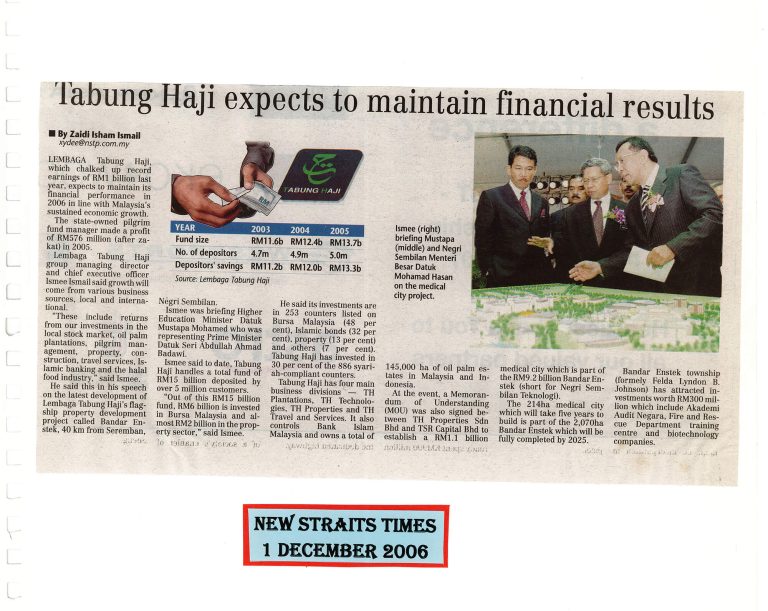 TABUNG HAJI EXPECTS TO MAINTAN FINANCIAL STATUS